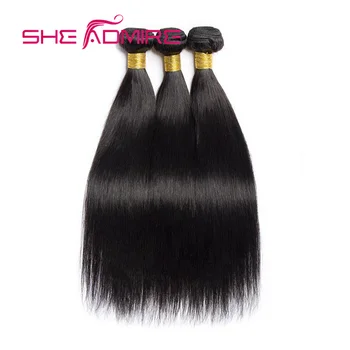 Düz insan saçı Demetleri SheAdmire Kemik 32 34 36 38 40 İnç 1/3/4 Adet Fiyatları Satış Siyah Kadınlar İçin Malezya Remy Saç Uzatma 4