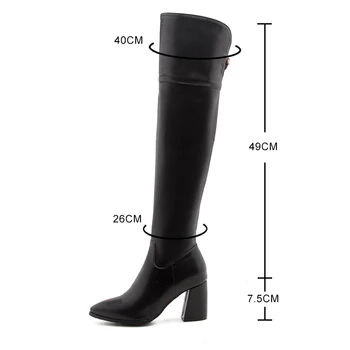 2022 Yeni Ayakkabı Kadın Botları Siyah Diz Çizmeler Üzerinde Seksi Kadın Sonbahar Kış bayan Uyluk Yüksek Çizmeler chaussures botas mujer 3-11