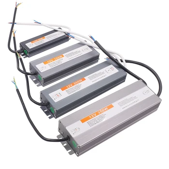 LED Şerit Güç Kaynağı Su Geçirmez DC 12 V 24 V 60 W 100 W 150 W 200 W 300 W 400 W 500 W Trafo LED Sürücü Güç Adaptörü