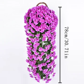 Yapay İpek DIY Renkli Menekşe Sarmaşık Asmak Çiçek Garland duvara asılan bitki Düğün Ev Partisi Bahçe Balkon Dekorasyon 5