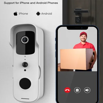 Tuya Akıllı Ev Video Kapı Zili WiFi Açık Kablosuz kapı zili Su Geçirmez Pil İnterkom Google Alexa hoparlörlü telefon Kamera 0