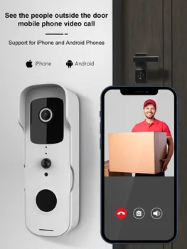 Tuya Akıllı Ev Video Kapı Zili WiFi Açık Kablosuz kapı zili Su Geçirmez Pil İnterkom Google Alexa hoparlörlü telefon Kamera 2