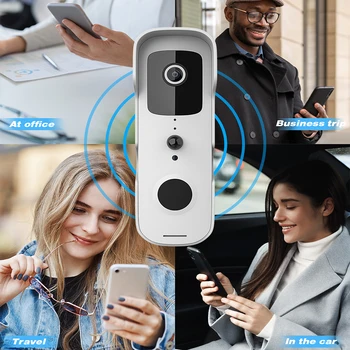 Tuya Akıllı Ev Video Kapı Zili WiFi Açık Kablosuz kapı zili Su Geçirmez Pil İnterkom Google Alexa hoparlörlü telefon Kamera 3