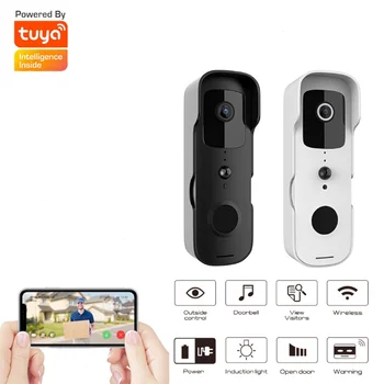 Tuya Akıllı Ev Video Kapı Zili WiFi Açık Kablosuz kapı zili Su Geçirmez Pil İnterkom Google Alexa hoparlörlü telefon Kamera 5