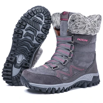 Kadın Kar Kışlık Botlar Sıcak Orta buzağı Ayakkabı Soğuk Hava için Açık peluş ayakkabı kaymaz Bayan Kış Ayakkabı Bayan Ayakkabıları