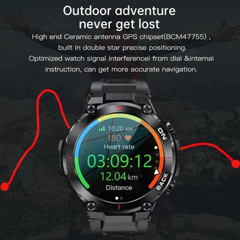 Erkekler akıllı saat GPS Açık Spor Spor Saatler Süper Uzun Bekleme Kol Saati Sağlık İzleme İzci Su Geçirmez Smartwatch 4