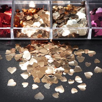 Metalik Glitter Epoksi Reçine Dolgu UV silikon kalıp Aşk Kalpler Şekli Pullu Balçık Reçine Shaker Dolgu DIY Anahtarlık Dekor 2