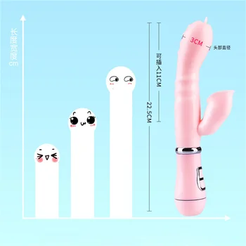 Çift dil Cunnilingus vibratörler kadınlar için teleskopik dönen yapay penis ısı vajina klitoris teşvik yetişkin seks oyuncakları kadınlar için 2