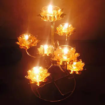 Retro tarzı Tealight mum standı Ghee lamba tutucu şamdan ışık ev dekorasyon el sanatları süsler