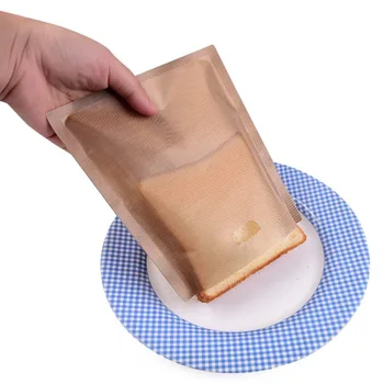 10 adet / takım Tost Makinesi Çantası yapışmaz ekmek poşeti Yeniden Kullanılabilir sandviç torbası Cam Elyaf Tost Mikrodalga Fırın Isıtma Pasta Aracı 4 Boyutları