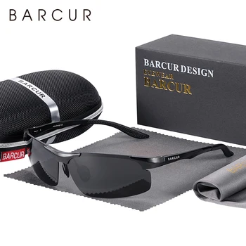 BARCUR Alüminyum Magnezyum Çerçeve Marka Tasarımcı güneş gözlüğü çerçevesi Erkekler Fotokromik Dikdörtgen Ultralight Göz spor gözlüğü 4