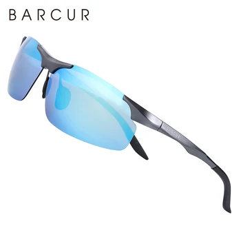 BARCUR Alüminyum Magnezyum Çerçeve Marka Tasarımcı güneş gözlüğü çerçevesi Erkekler Fotokromik Dikdörtgen Ultralight Göz spor gözlüğü 5