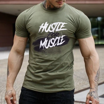 Erkekler Spor Salonu Spor Rahat Katı Kısa kollu t gömlek Spor pamuklu tişört Erkek Vücut Geliştirme Sıska Tee gömlek Yaz Üstleri Giysi