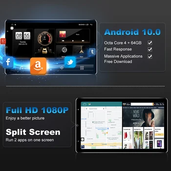 Ekran Araba Radyo Android İçin Bir Araba Merkezi Multimedya Evrensel Otomatik Dönebilen Ekran Carplay Kablosuz Oyuncu