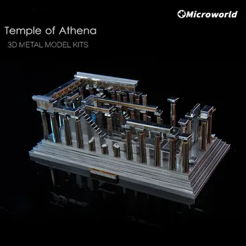Microworld 3D Metal yap-boz oyunları Athena Tapınağı Yapı Modelleri Kitleri DIY Lazer Kesim Yapboz Oyuncaklar Yılbaşı Hediyeleri Genç Yetişkin İçin