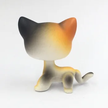 LPS KEDİ Gerçek nadir Littlest pet bobble kafa dükkanı oyuncaklar kısa saç kedi # 106 turuncu ve siyah ayakta yavru 0