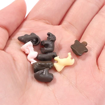 1 Takım 1/6 Ölçekli Sevimli Dollhouse Minyatür Mini Karikatür Hayvan Modeli Çikolata Modeli Oyun Mutfak Gıda Oyuncak