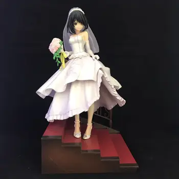 Japon Anime Tarıhı A Canlı Tokisaki Kurumi gelin kıyafeti düğün elbisesi Saf Kız Pvc Şekil Ofis Masası Modeli çocuk oyuncağı Hediye Yeni