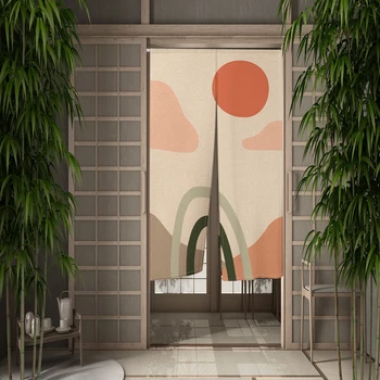 Japon kapı perdesi İskandinav Tarzı Oturma Odası yatak odası dekoru Modern Basit Restoran Mutfak Giriş Bölümü Yarım Perdeler 0