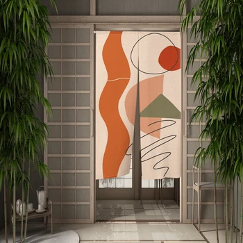 Japon kapı perdesi İskandinav Tarzı Oturma Odası yatak odası dekoru Modern Basit Restoran Mutfak Giriş Bölümü Yarım Perdeler 3