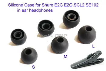 3 çift Yerine Silikon kol Shure E2C E2G SCL2 SE102 kulaklık (Earmuffes) kulak kulaklık yastığı.Siyah