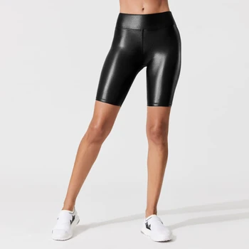 Kadın Açık Crotch Deri Seksi Tayt Açık Seks PU Şort Gotik Lateks Crotchless Mini Pantolon Spor Catsuit Chap Fetiş Giyim
