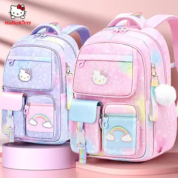 Hello Kitty çocuk Schoolbag İlköğretim Okulu Öğrenci Kızların Omurga Koruma Yükü Azaltma Kızların Sırt Çantası okul sırt çantası