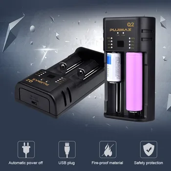 VOXLINK 2 yuvaları Li-ion/Lityum pil şarj cihazı ile LED Akıllı Gösterge USB kablosu İçin 18650 14400 26650 1.2 V AA / AAA NiMH Şarj