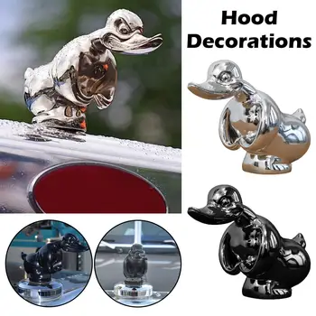 1 adet Kızgın Lastik Ördek Hood Süs Ölüm Geçirmez Gümüş Siyah Araba Dekorasyon Güçlü Ördek Kaplama Merak Süsler 0