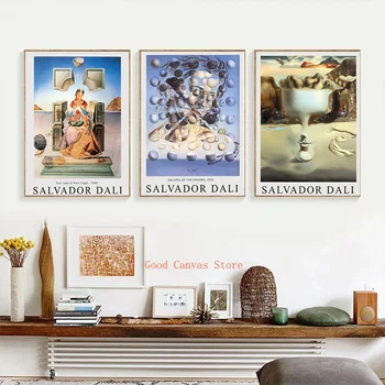 Salvador Dali Sürrealizm Sanat Tuval Boyama Retro Quadro Posterler ve Baskılar Duvar sanat resmi Oturma Odası Ev Dekor Cuadros 1