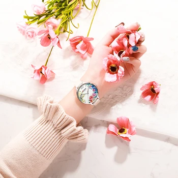 CURREN Beyaz Deri İzle Kadınlar için Saatler Moda Çiçek Kuvars Kol Saati Kadın Saat Reloj Mujer Takılar Bayanlar Hediye 2