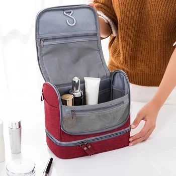 Kadın Erkek seyahat ıslak kuru makyaj çantası yeni kozmetik çantası düzenleyici Asılı güzellik makyaj çantası büyük yıkama Kadın makyaj çantası 4