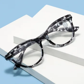 Retro Kedi Gözü okuma gözlüğü Kadın erkek Anti-mavi ışık Presbiyopi Gözlük Baskılı Gözlük Çerçevesi Optik okuma gözlüğü