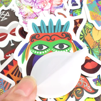 50 ADET Totem Çıkartmalar Komik Oyuncaklar Graffiti Hayvanlar Etnik Tribal Maskesi Dövme Çıkartmaları Sticker DIY Dizüstü Kaykay Araba Seyahat Çantası 3