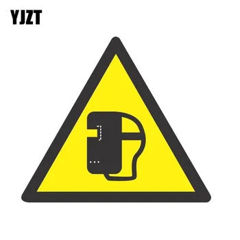 YJZT 14.5 CM*12.6 CM Kaynak Devam Ediyor Araba Sticker Uyarı PVC Çıkartması 12-1150