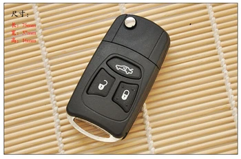 Flip anahtar kılıfı için Modifiye Chrysler 300C Uzaktan Combo 3 Düğme (Pil Konumu)