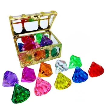 10 adet Renkli Elmas Havuzu Dalış Mücevher Kazma Oyuncak Hazine Sandığı Korsan Kutusu Yaz Çocuklar İçin Sualtı Dalış Oyuncak Hediyeler 2