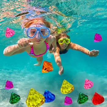 10 adet Renkli Elmas Havuzu Dalış Mücevher Kazma Oyuncak Hazine Sandığı Korsan Kutusu Yaz Çocuklar İçin Sualtı Dalış Oyuncak Hediyeler 4