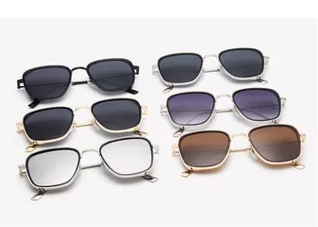 VWKTUUN Kare Vintage Güneş Gözlüğü Erkekler Steampunk güneş gözlüğü Erkek Açık Kalın Çerçeve Shades UV400 Ayna Gözlük 2