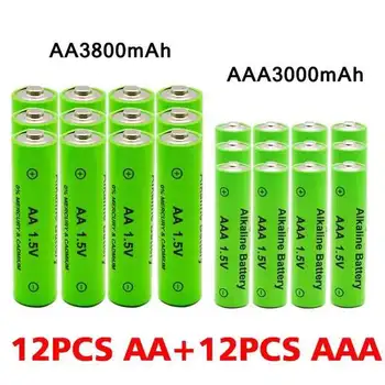AA + AAA şarj edilebilir AA 1.5 V 3800mAh / 1.5 V AAA 3000mah Alkalin pil el feneri oyuncaklar izle MP3 oyuncu değiştirin Ni-Mh pil 1
