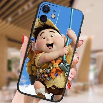 Disney UP Animasyon telefon kılıfı İçin Apple iPhone 11 12 13 14 Max Mini 5 6 7 8 S SE X XR XS Pro Artı Siyah Lüks Silikon Arka 4