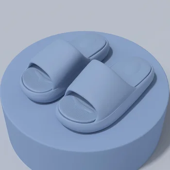2022 Yaz Bulut Yastık Slaytlar Sandalet Ev Kadın Platformu Spa Duş Ayakkabı Erkekler Yumuşak Renkli Taban Kapalı Ev Sevimli Terlik 3