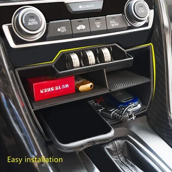 Honda Civic için 10th Gen 2016 2017 2018 2019 2020 2021 Merkezi Konsol saklama kutusu Paraları Tepsileri Organizatör USB Uzatma Kablosu