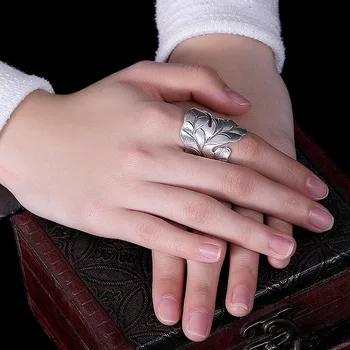 Markazit abartılı hollow 925 gümüş retro kişilik endeksi parmak açılış kadın yüzük orijinal el yapımı tasarımcı 2