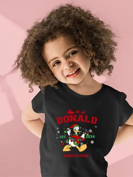 Kawaii Dikiş Baskı Disney Marka Çocuklar Noel Kız Erkek Camiseta Moda Sıcak Ropa Bebe Estetik Harajuku Çocuk T Shirt
