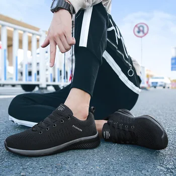 Erkekler için spor Ayakkabı Sneakers Siyah Casual Kadın Örgü Nefes Koşu Yürüyüş Spor 4