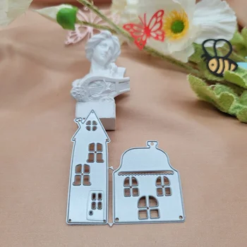 Küçük Kale Kilise Dekorasyon Metal Kesme Ölür Papercutting Karalama Defteri Craft Kabartma Bıçak Yumruk Şablonlar Ölür