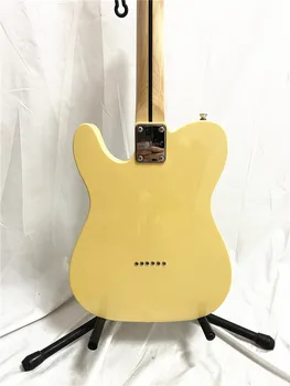 Klasik krem sarı 6 dize elektrik gitar akçaağaç ksilofon boyun siyah guard ücretsiz kargo 0
