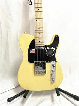 Klasik krem sarı 6 dize elektrik gitar akçaağaç ksilofon boyun siyah guard ücretsiz kargo 1