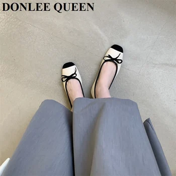 Zarif Kadın Flats bale ayakkabıları Moda Yay Düğüm Sığ Balerin Yumuşak Moccasins Kadın Sürüş Loafer'lar 2022 Zapatillas Mujer 1